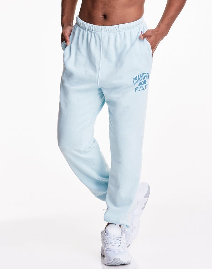 Champion Mens Pants NZ - Lightweight Fleece Light Blue ( 1563-TQCIB )